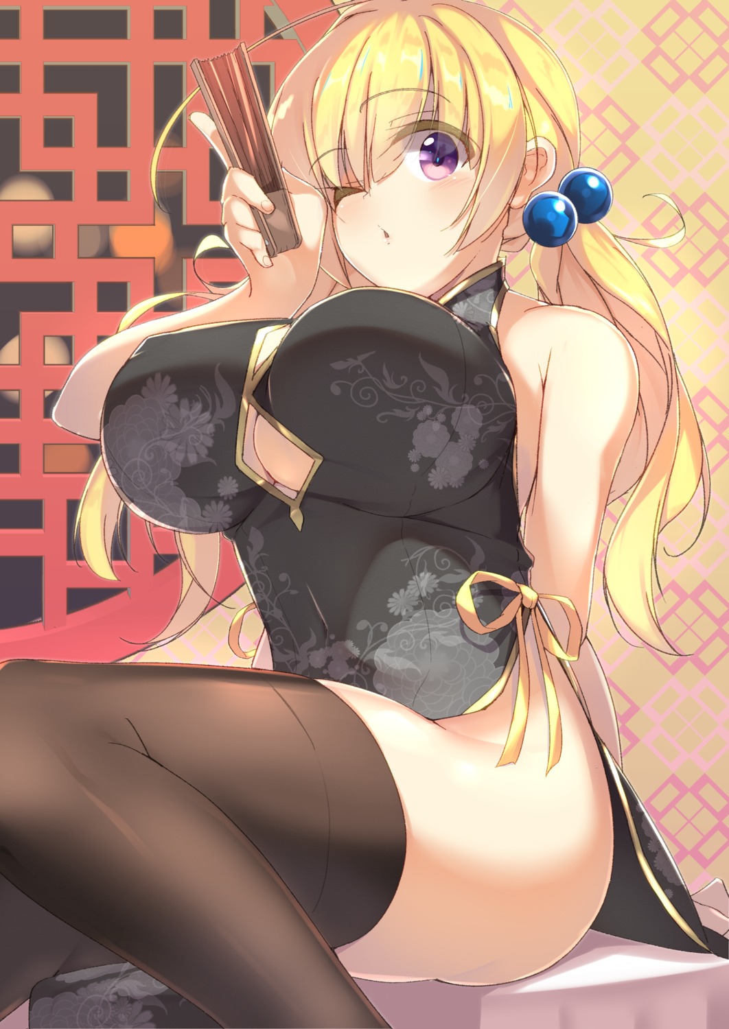 boxer chinadress cleavage lena_liechtenauer senren_banka thighhighs underboob