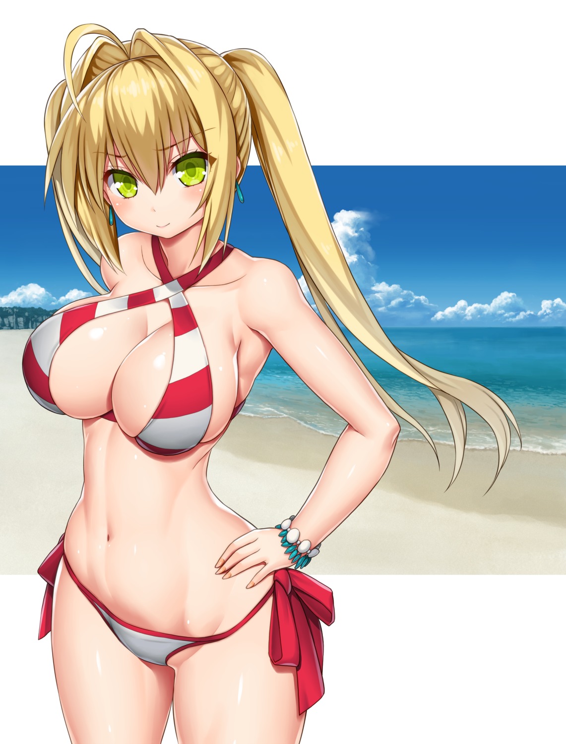 asamura_hiori bikini fate/grand_order saber_extra swimsuits