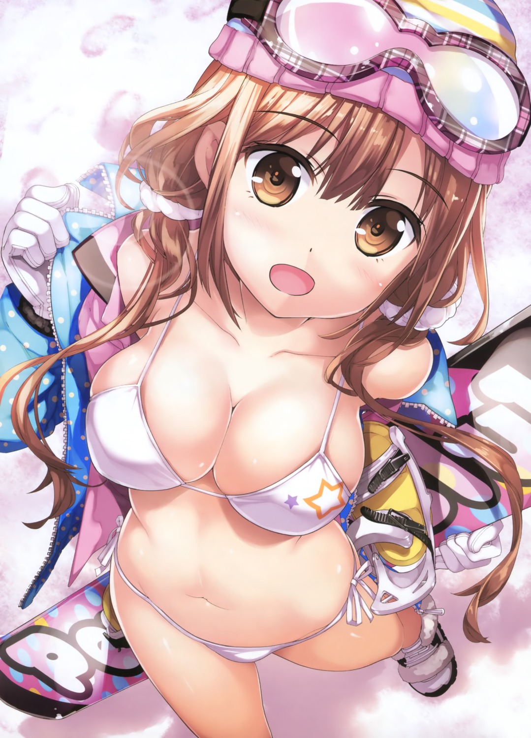 bikini cleavage megane open_shirt swimsuits yan-yam