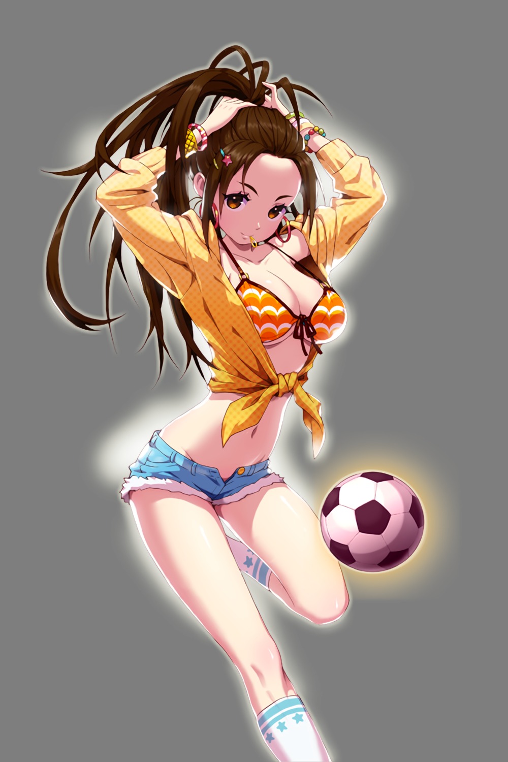 bikini_top cleavage comiccho nana_(soccer_spirits) soccer soccer_spirits swimsuits transparent_png underboob