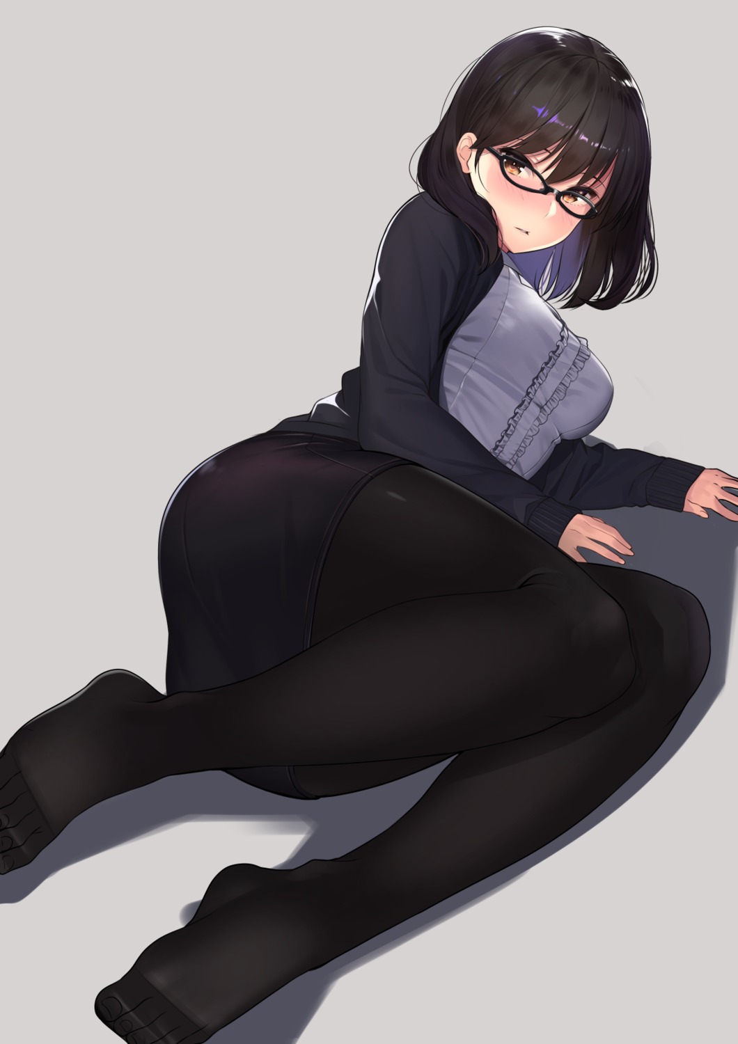 business_suit feet kagematsuri megane pantyhose sweater