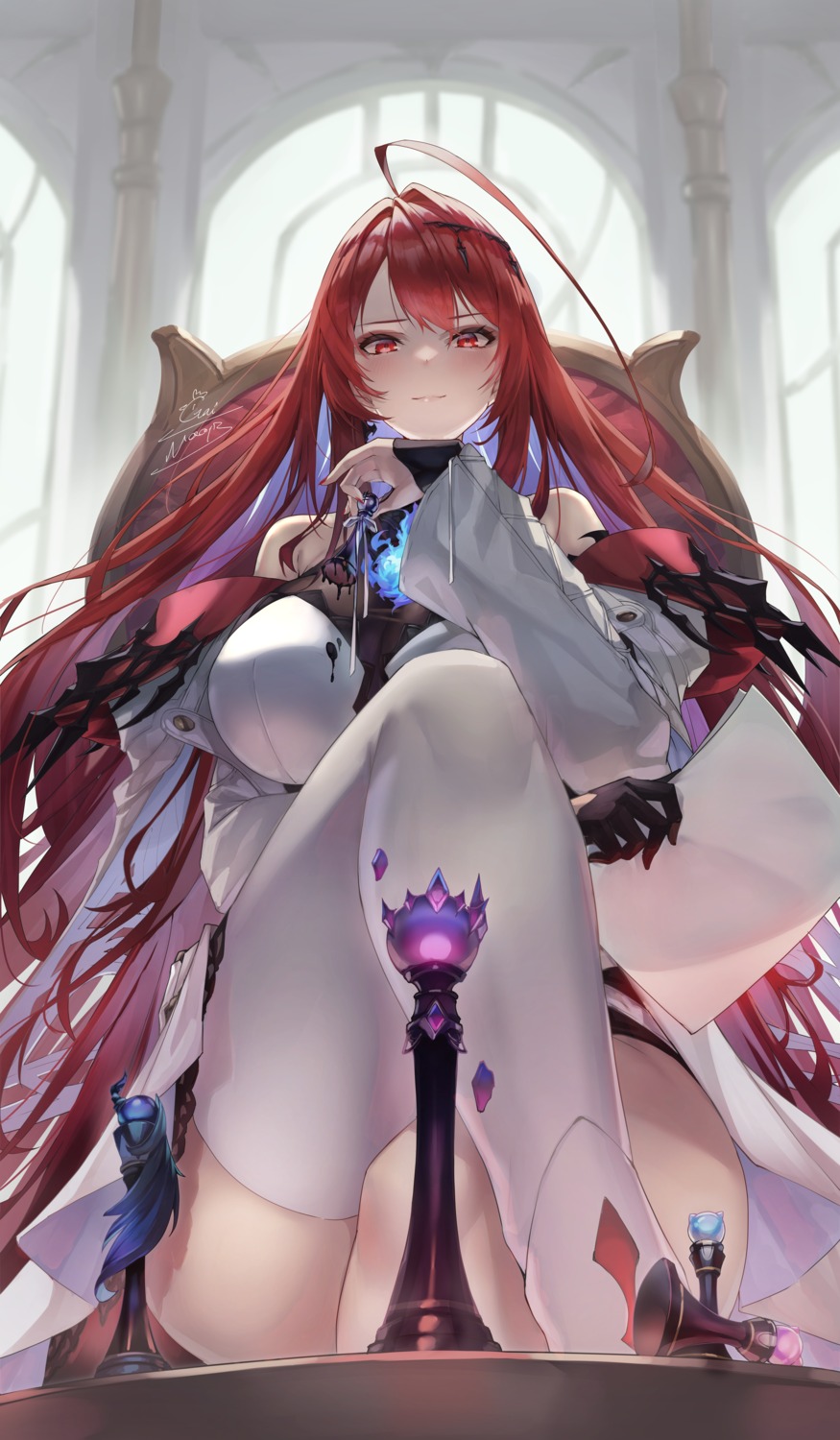 cream elizabeth_rose_bloodflame gainoob hololive hololive_english skirt_lift thighhighs