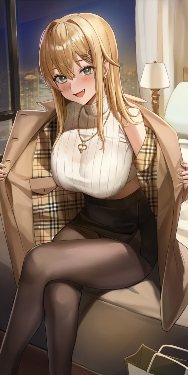 goddess_of_victory:_nikke jundu pantyhose rupee_(nikke) skirt_lift sweater undressing