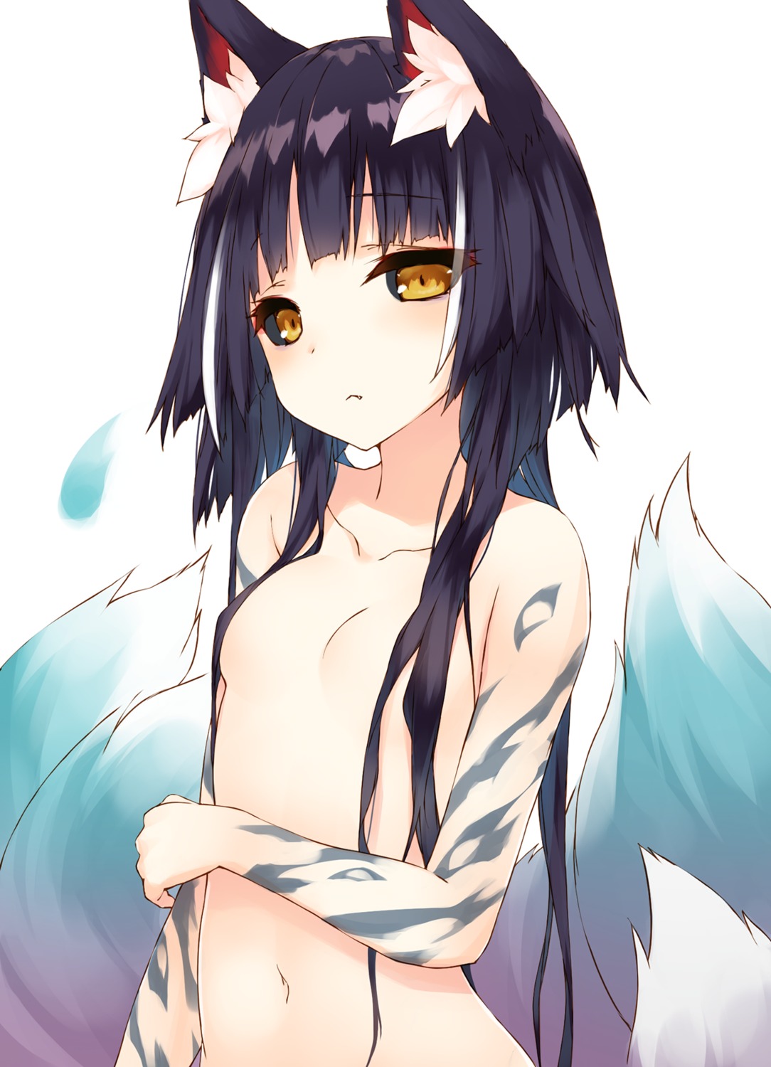 animal_ears kitsune loli naked saeki_thoma tail tattoo