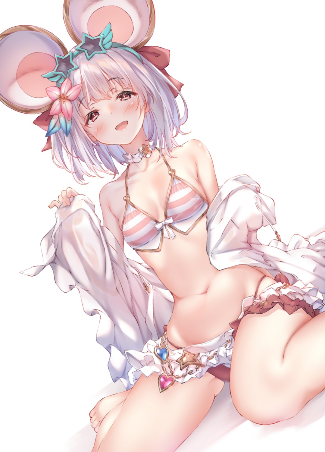 animal_ears bikini granblue_fantasy open_shirt swimsuits ukiwakisen vikala_(granblue_fantasy)