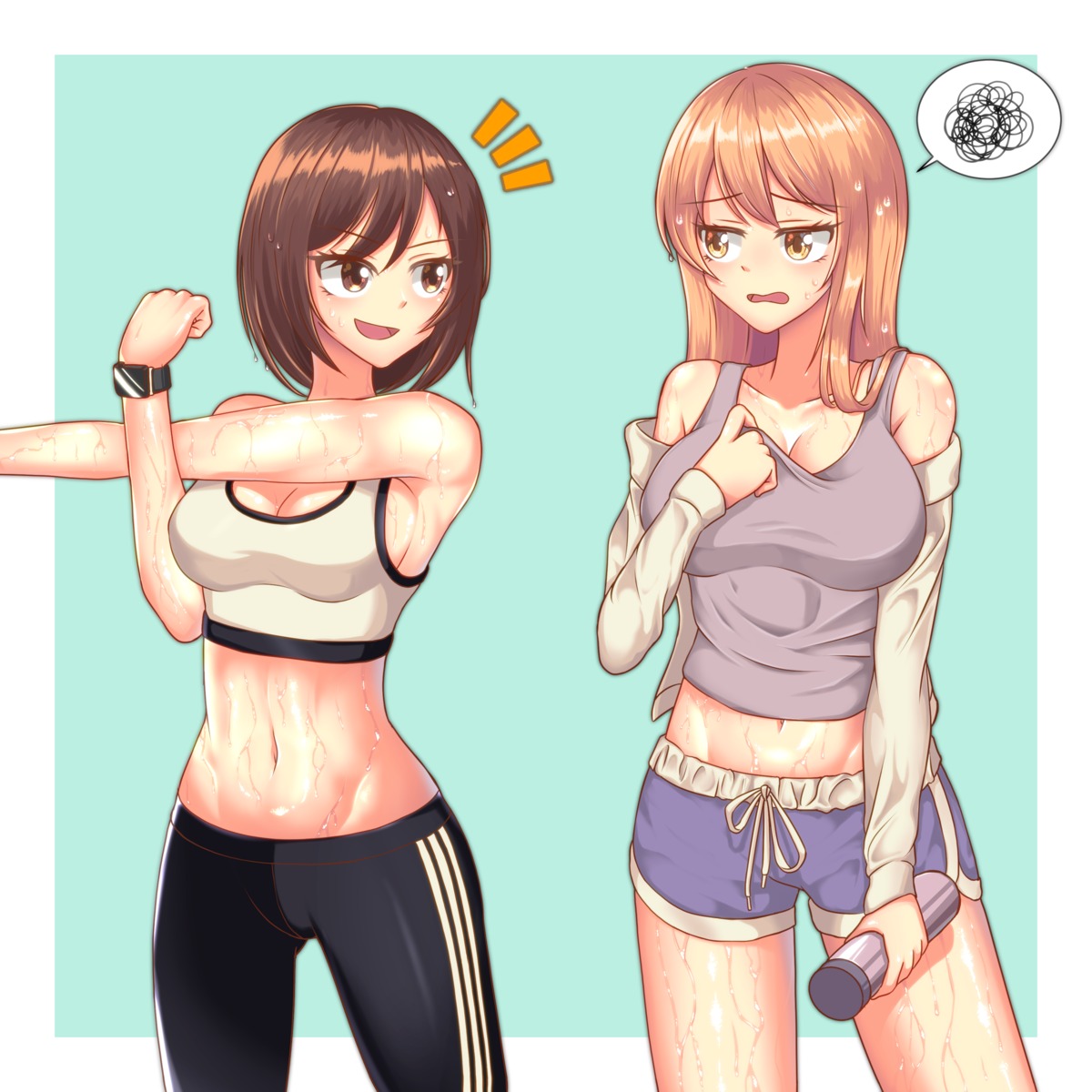 cleavage gym_uniform maribel_hearn tagme touhou usami_renko wet