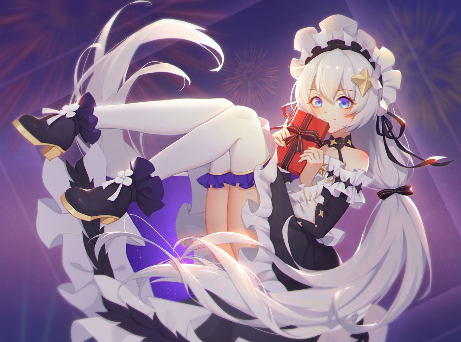 benghuai_xueyuan dress heels honkai_impact shadow_zhang skirt_lift theresa_apocalypse thighhighs