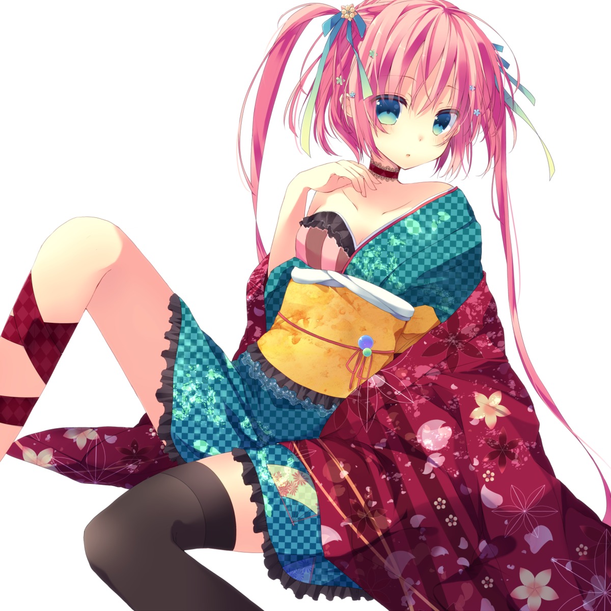 kimono sushimekabu thighhighs