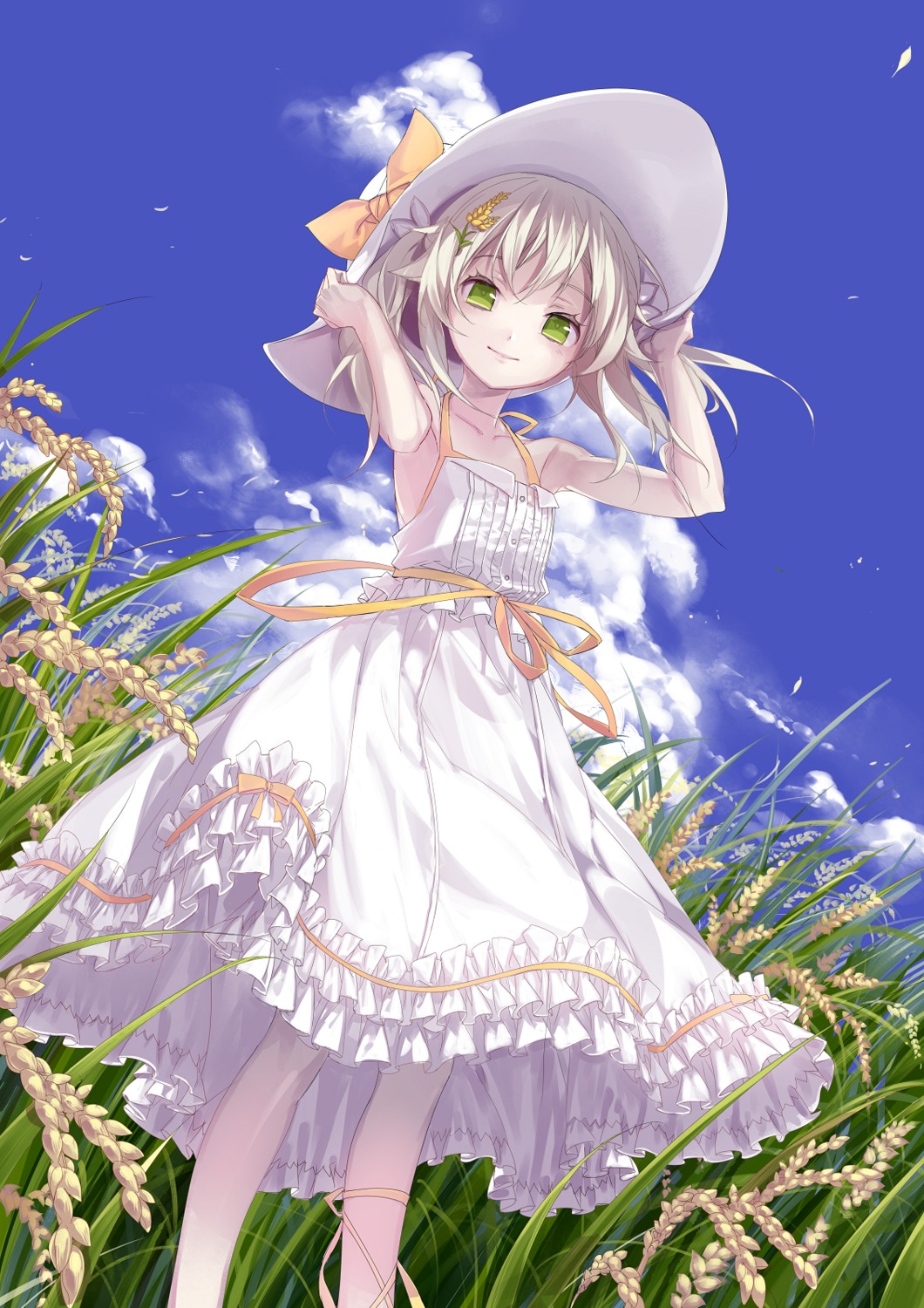 dress izumi_(nagashi) no_bra summer_dress