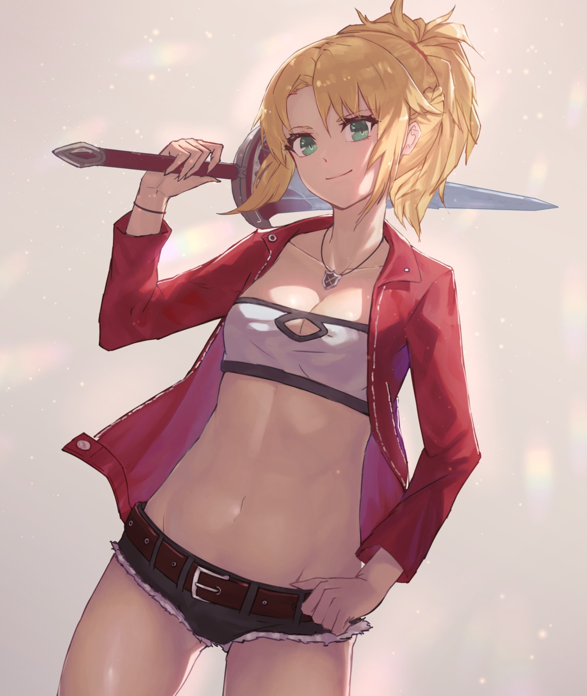 aito cleavage fate/grand_order mordred_(fate) sword