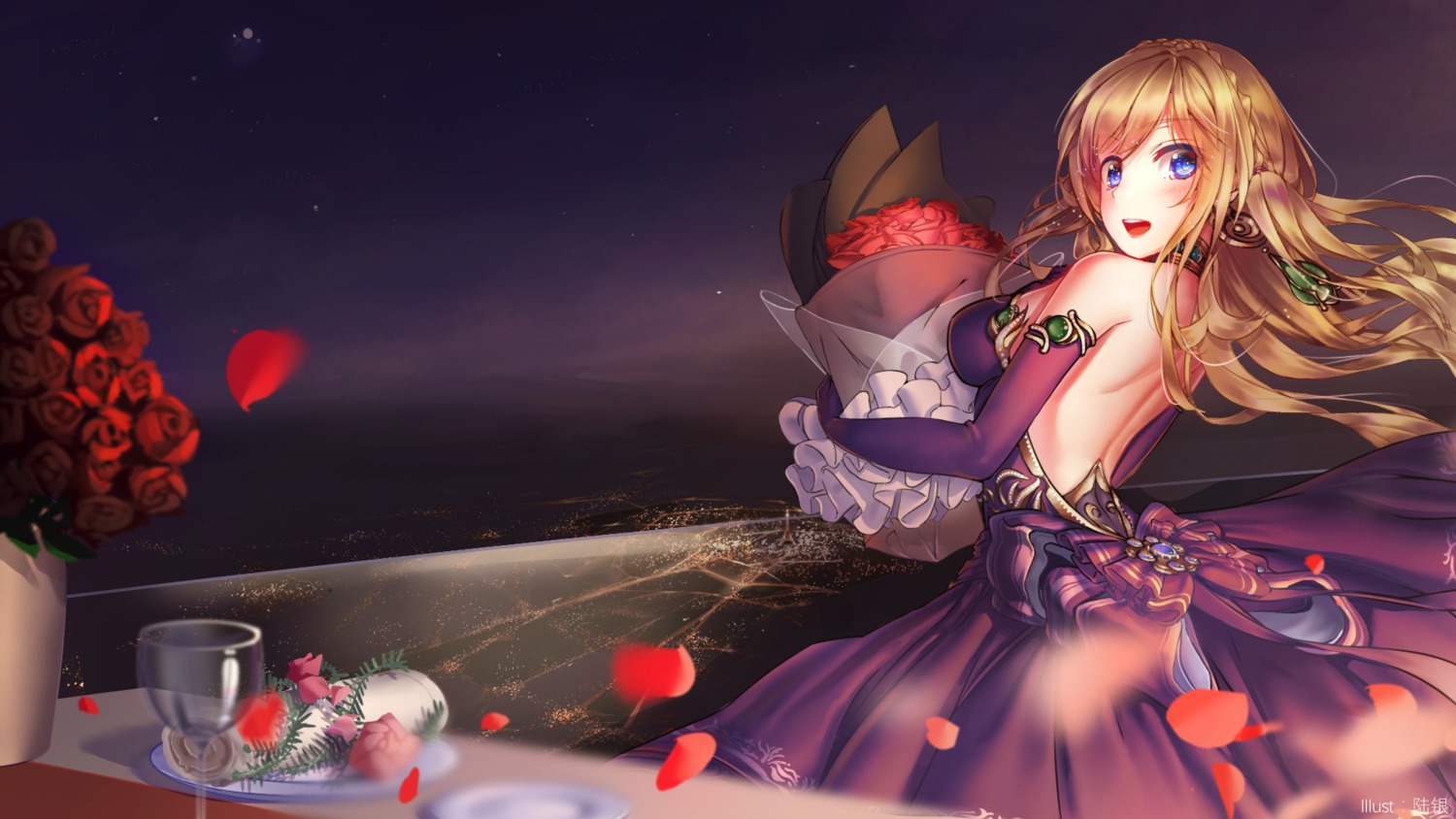 dress nishiro_ryoujin no_bra richelieu_(zhanjianshaonv) wallpaper zhanjianshaonv