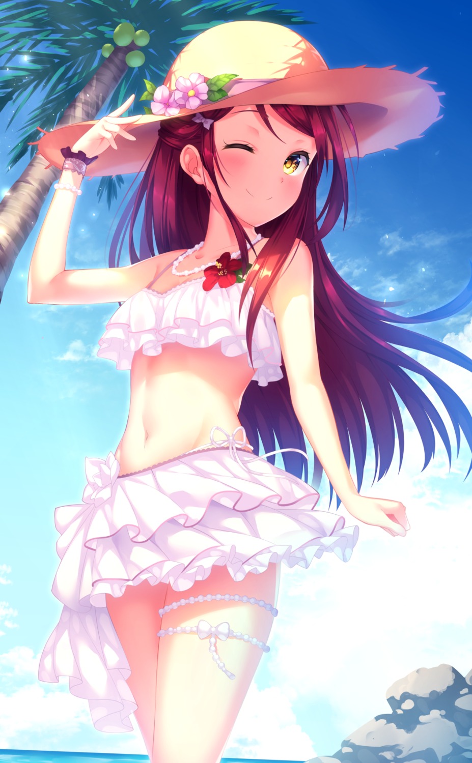 garter kokkeina_budou love_live!_sunshine!! sakurauchi_riko swimsuits