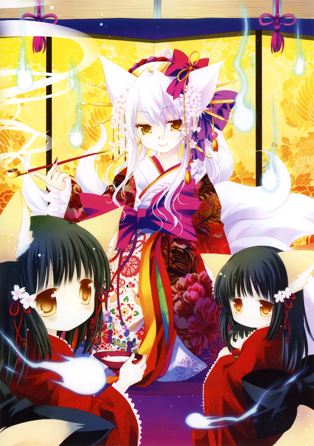 animal_ears kimono sakurazawa_izumi tail