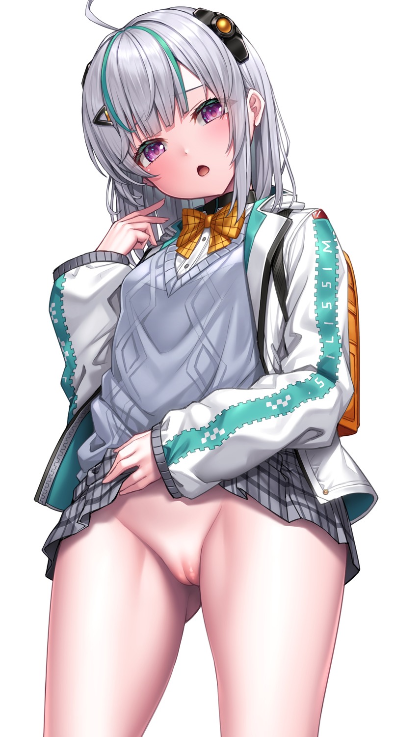 admi_(nikke) goddess_of_victory:_nikke lambda_(artist) loli nopan pussy seifuku skirt_lift sweater uncensored