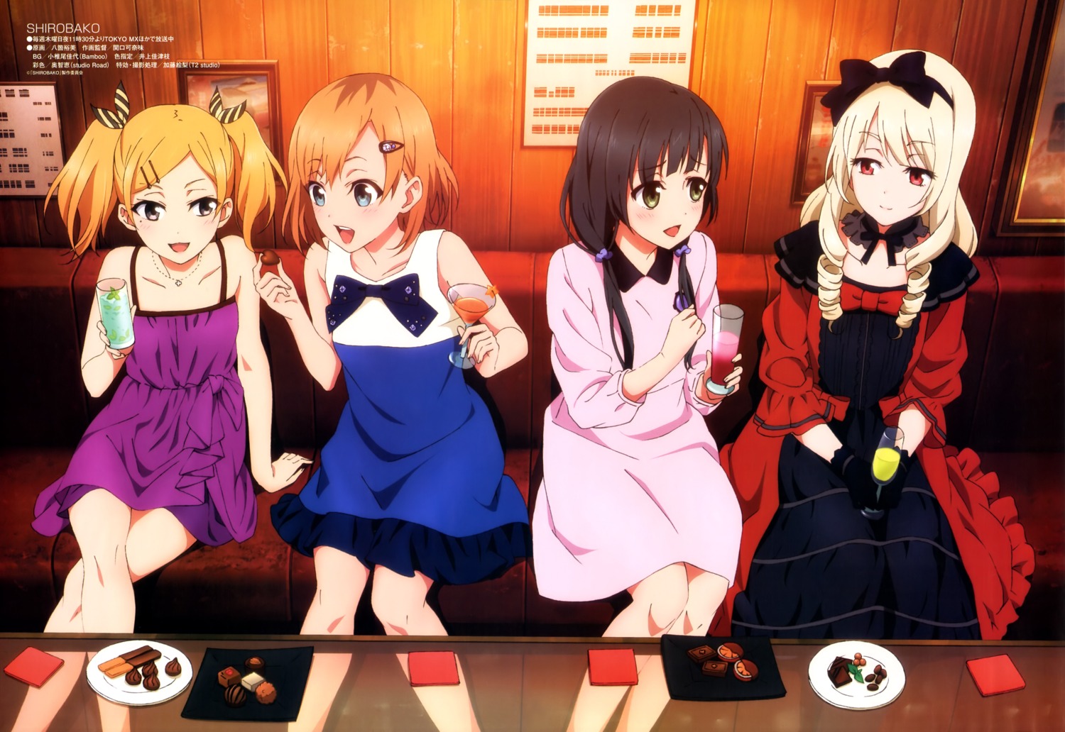 dress gothic_lolita lolita_fashion miyamori_aoi ogasawara_rinko shirobako yako_hiromi yano_erika yasuhara_ema