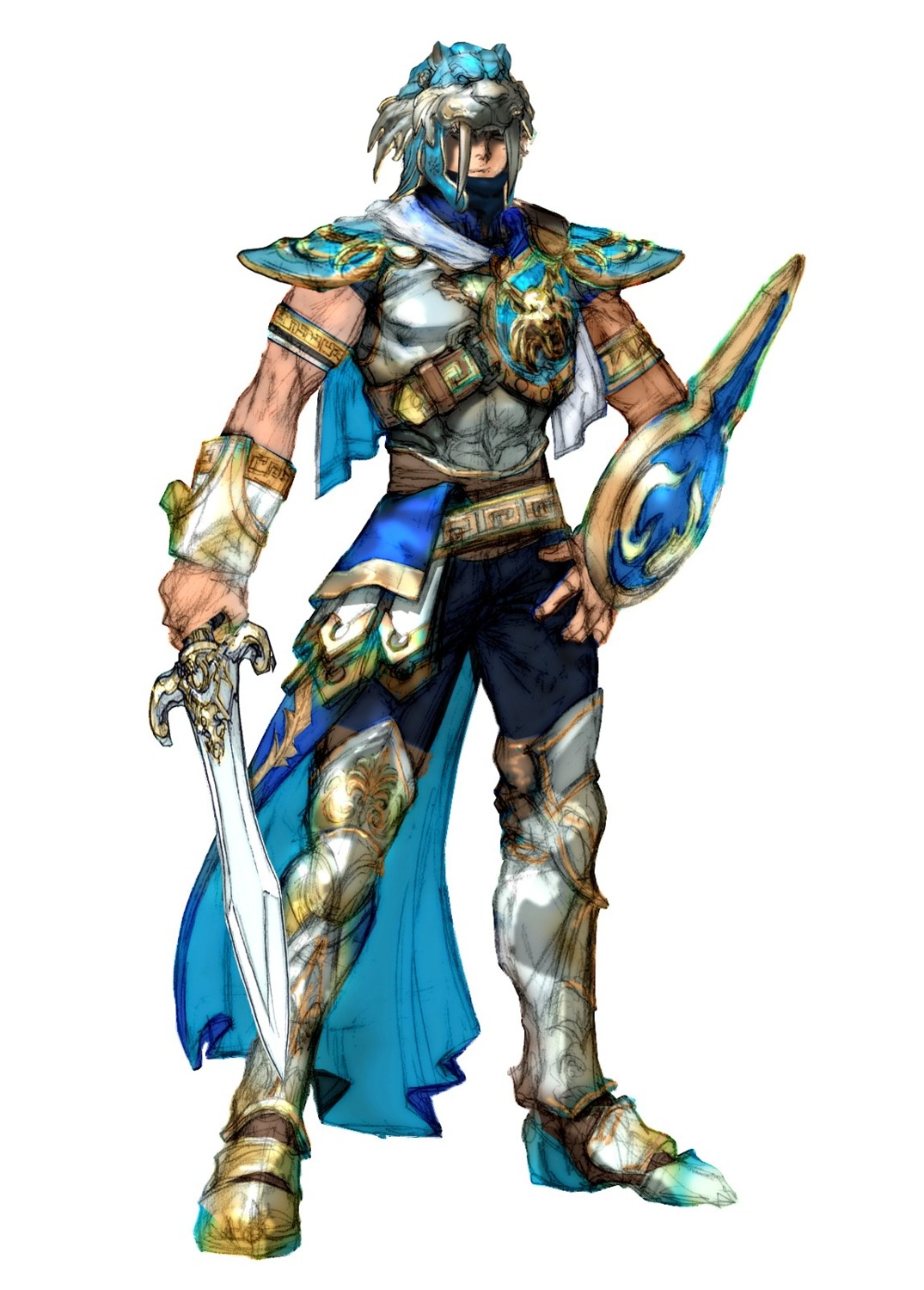 armor character_design male patroklos_alexandra sketch soul_calibur soul_calibur_v sword weapon