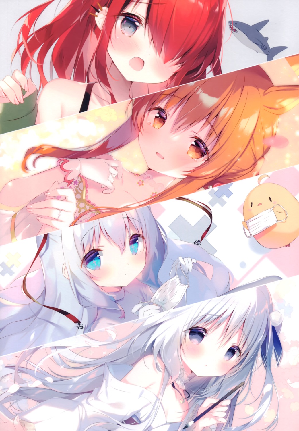 animal_ears azur_lane dress japanese_clothes lain_paterson le_malin_(azur_lane) manjuu_(azur_lane) mayano_top_gun_(umamusume) nijisanji no_bra nurse open_shirt shiratama shiratamaco uma_musume_pretty_derby