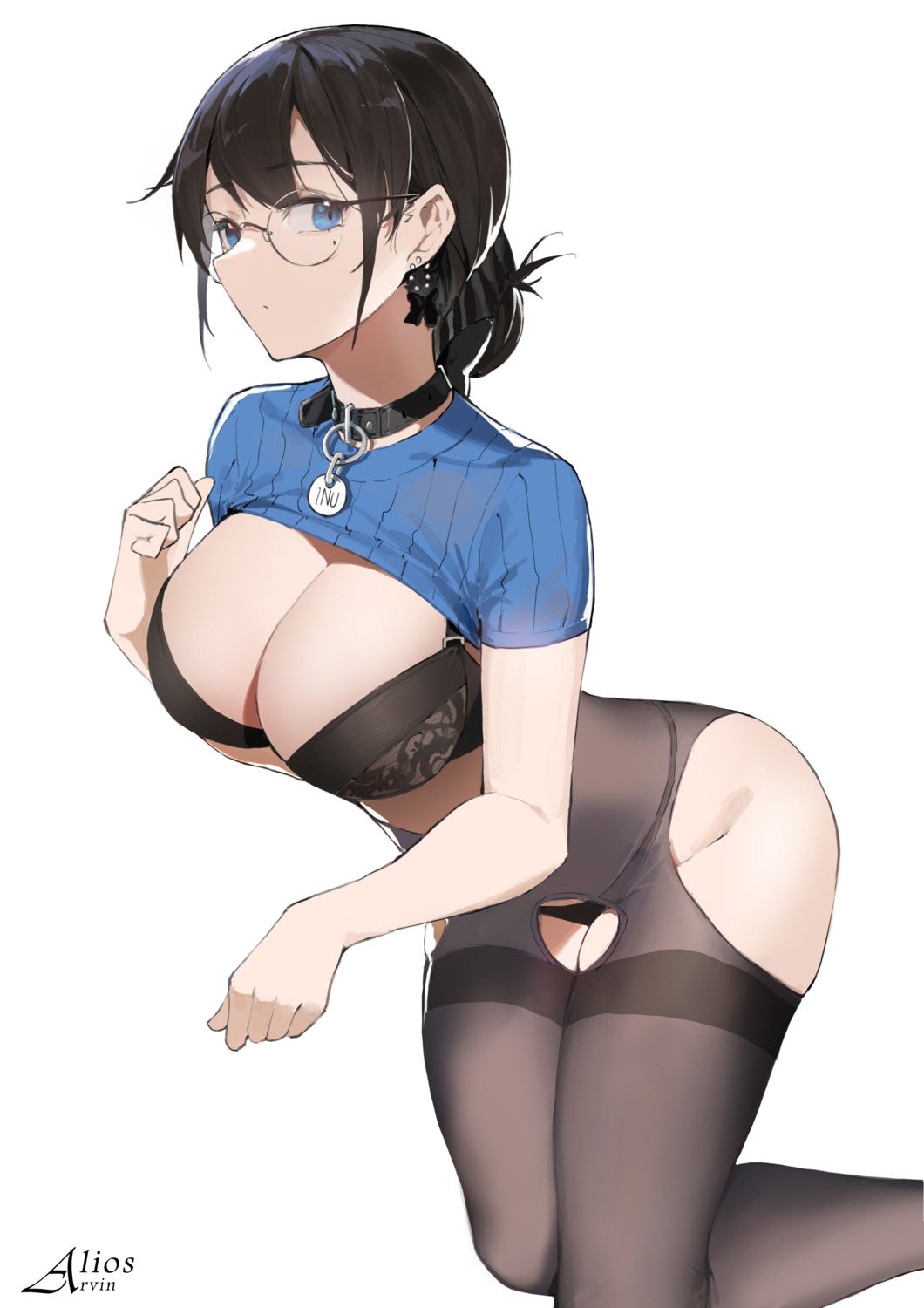 bra megane pantsu pantyhose sdustz stockings sweater thighhighs thong