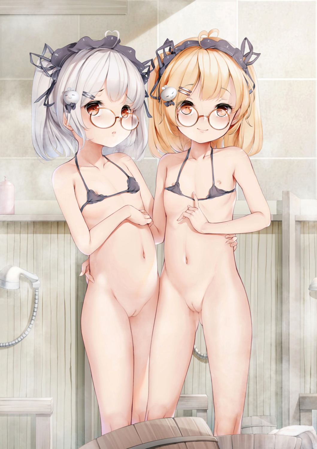 an-telin bottomless bra loli megane niliu_chahui nipples pussy uncensored