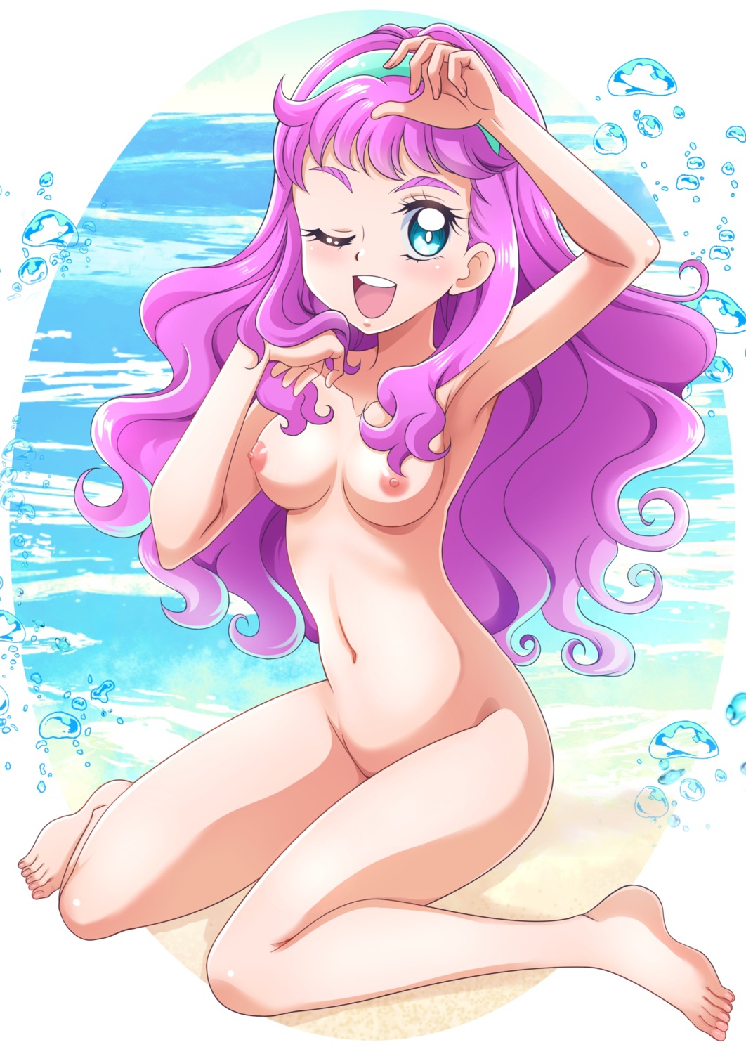 hanzou_(artist) laura_(precure) naked nipples tropical-rouge!_precure