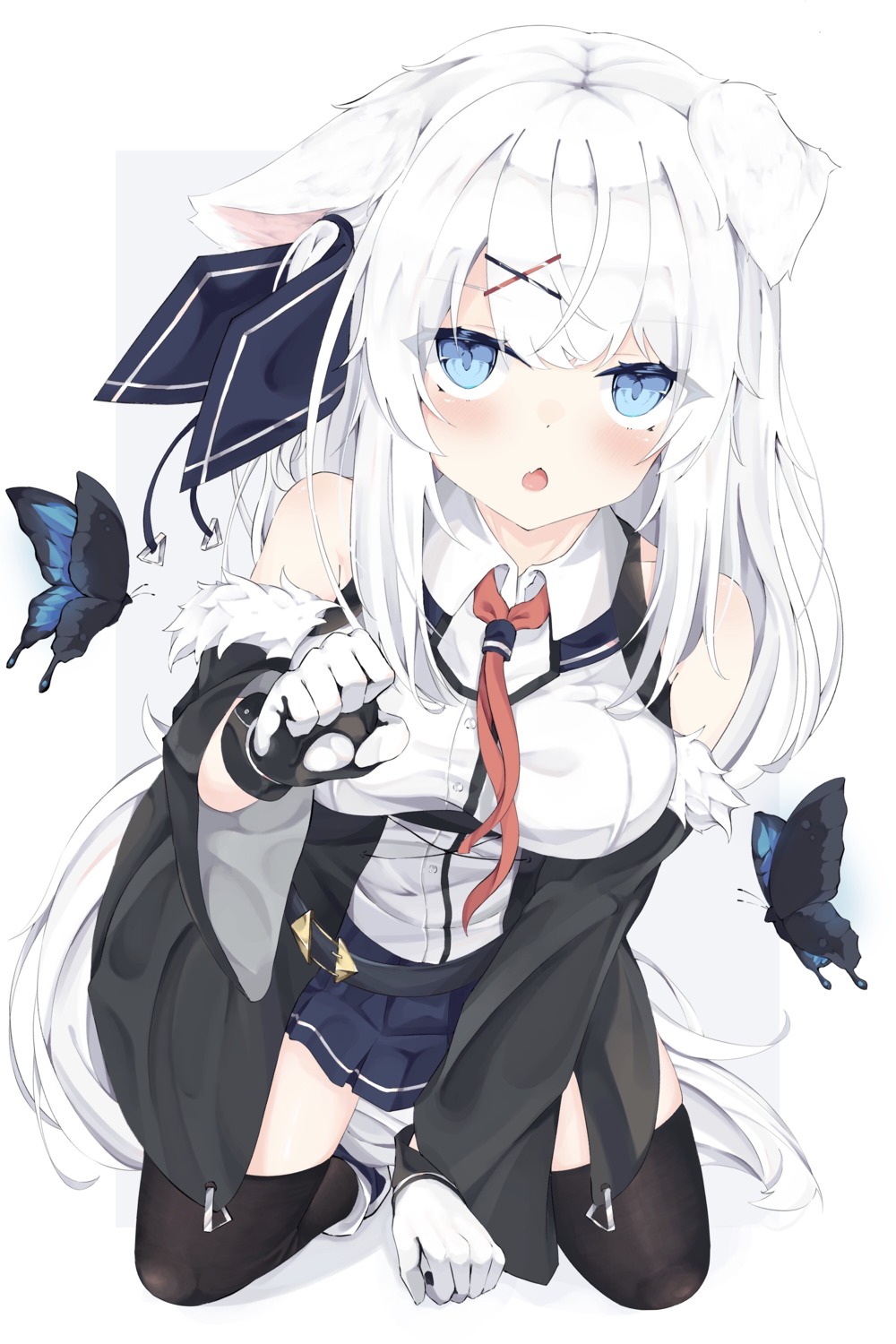 animal_ears konagi_(konachi_e) seifuku tail thighhighs