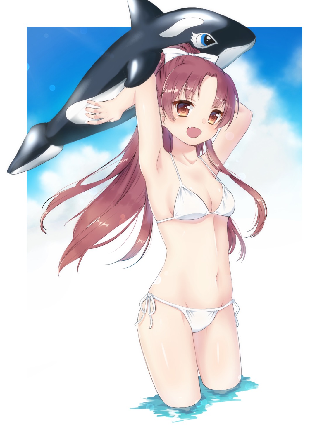 bikini cleavage kashiwa_mochico puella_magi_madoka_magica sakura_kyouko swimsuits wet