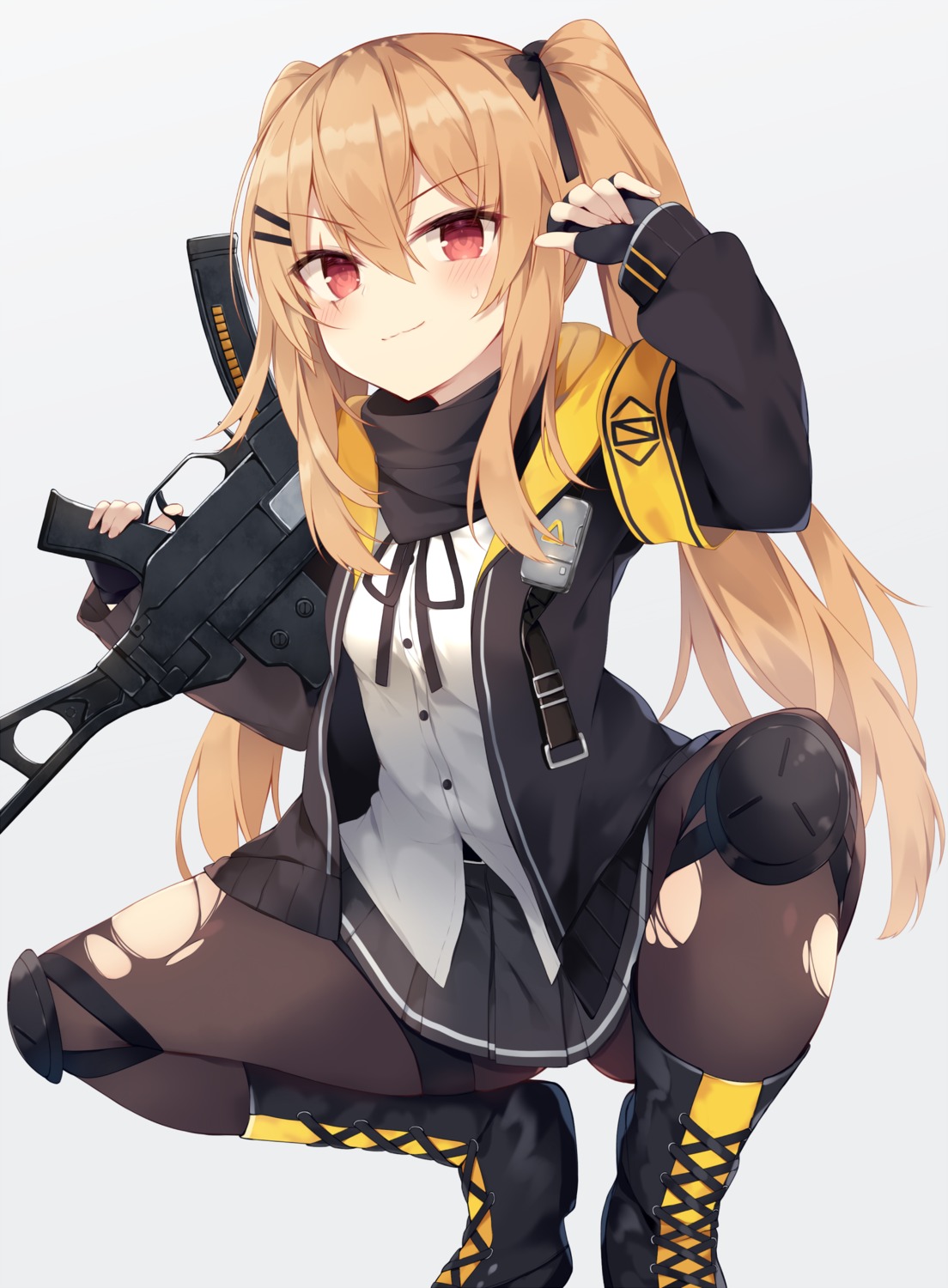 girls_frontline gun nibiiro_shizuka pantyhose torn_clothes ump9_(girls_frontline)