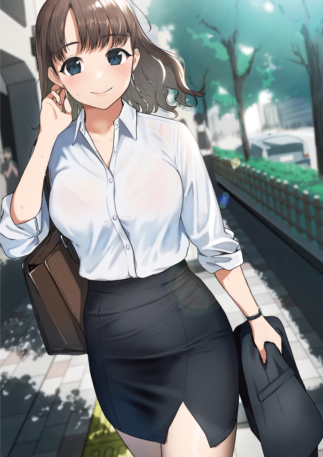 bra doushimasho dress_shirt see_through