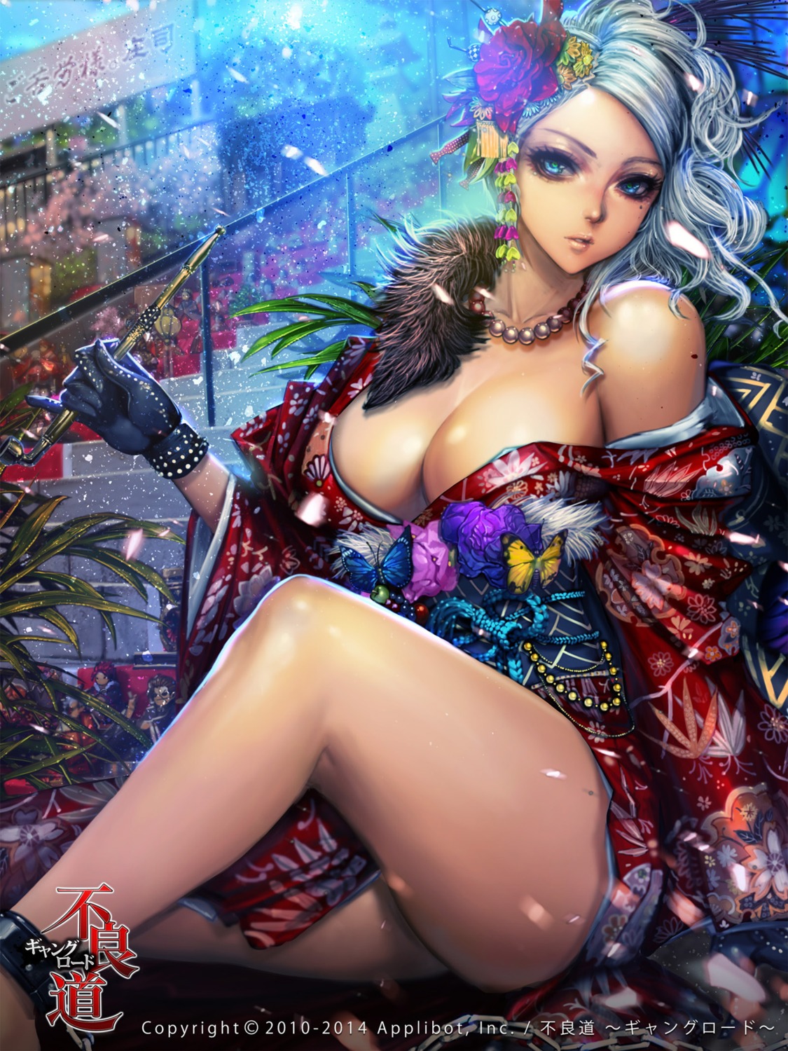 cleavage furyou_michi_~gang_road~ kimono no_bra xaxak