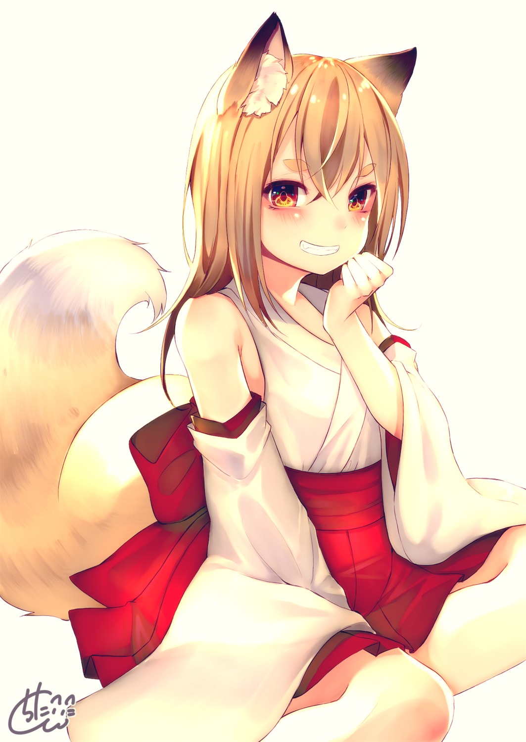 animal_ears chita_(ketchup) japanese_clothes kitsune tail