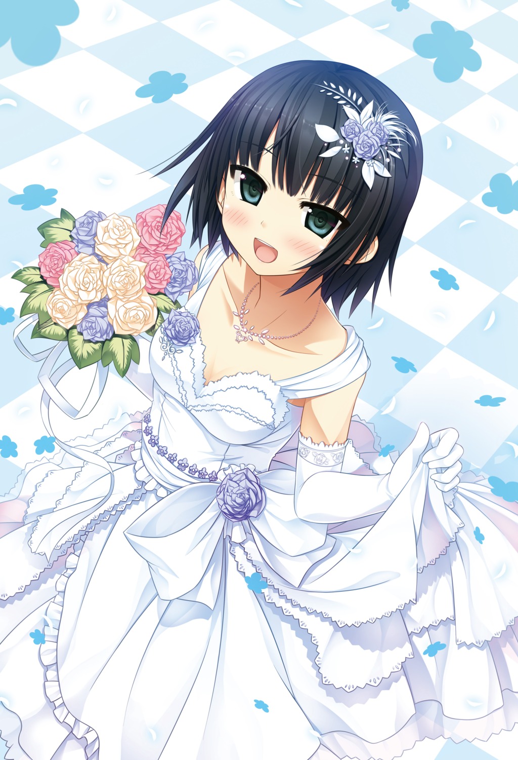 arishima_alice cleavage cura digital_version dress lose monobeno wedding_dress