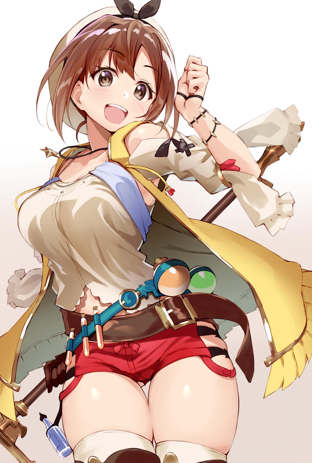 atelier atelier_ryza cleavage reisalin_stout syunichi thighhighs weapon