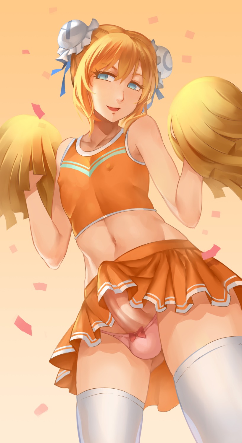 cheerleader erect_nipples pantsu penis thighhighs trap uncensored vycma