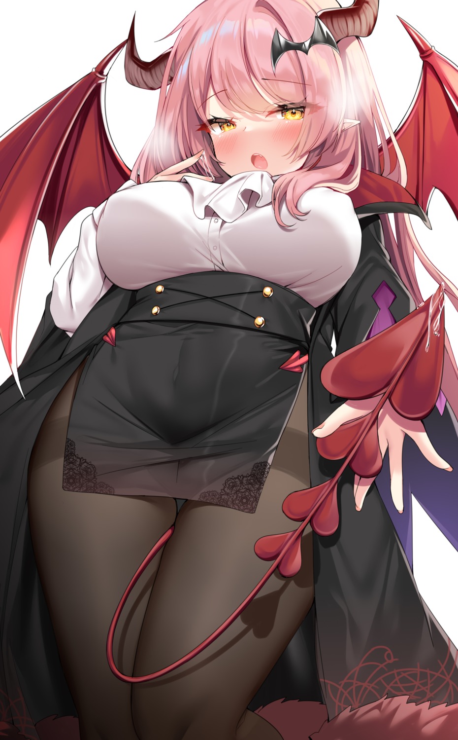 hecha horns pantyhose pointy_ears tail wings
