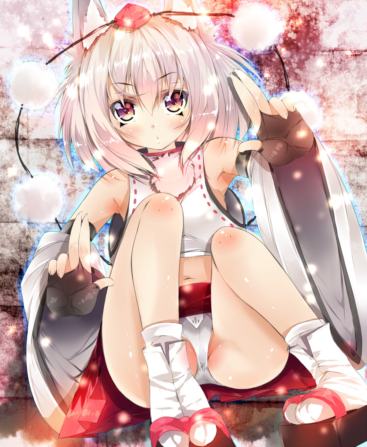 animal_ears inubashiri_momiji pantsu shikinyan touhou