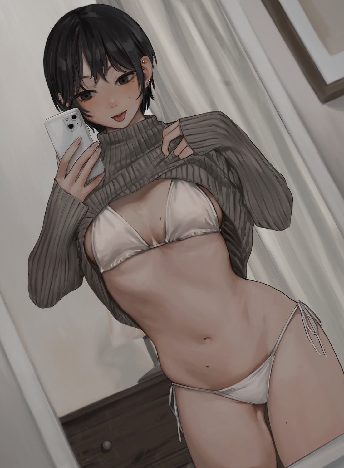 bikini gompang_11 selfie shirt_lift sweater swimsuits