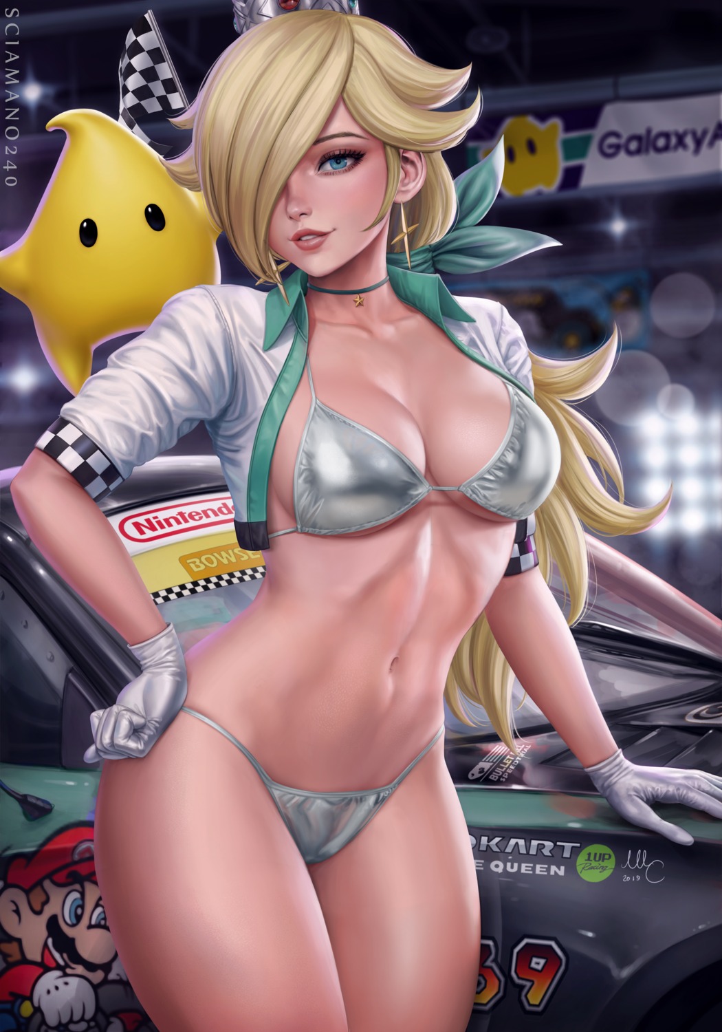 bikini mario_bros. mirco_cabbia open_shirt rosalina swimsuits