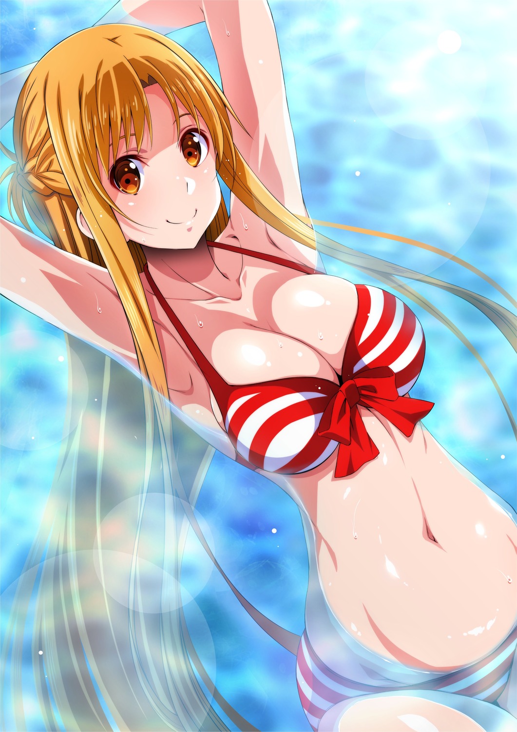 airando asuna_(sword_art_online) bikini swimsuits sword_art_online wet