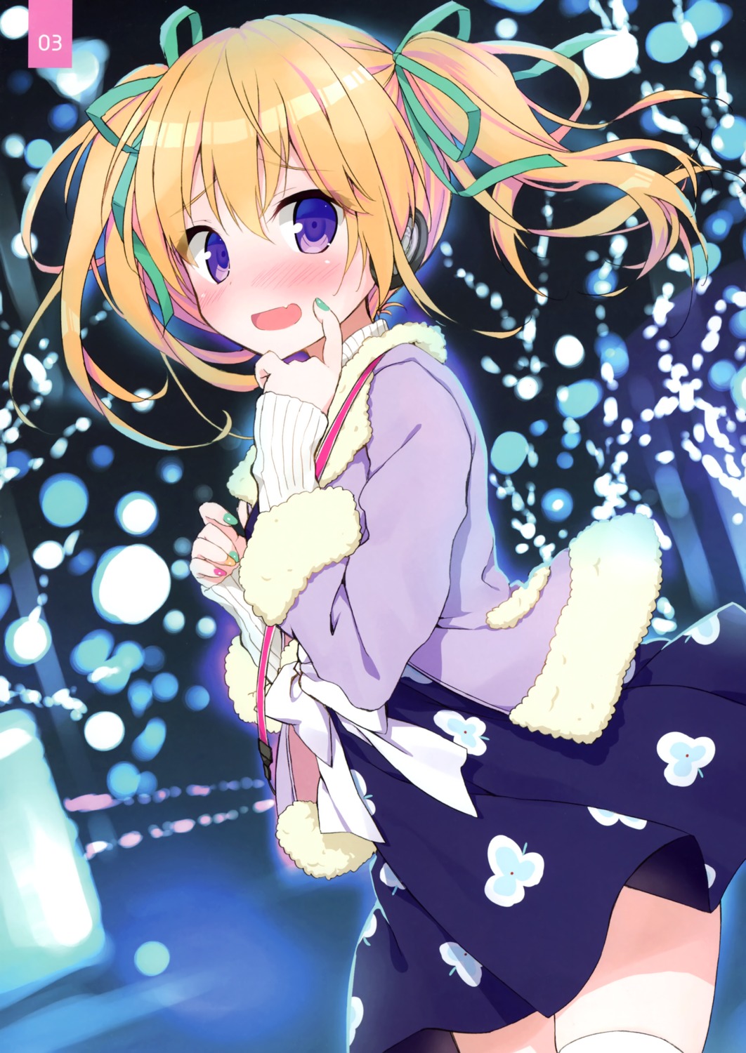 christmas dress ekimemo!_-station_memories!- ryohka skirt_lift suzuya sweater thighhighs