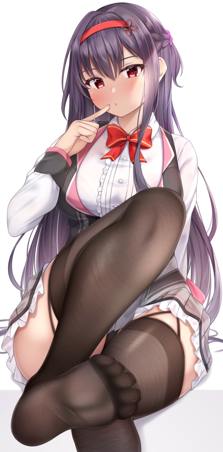 feet lomocya seifuku skirt_lift stockings thighhighs