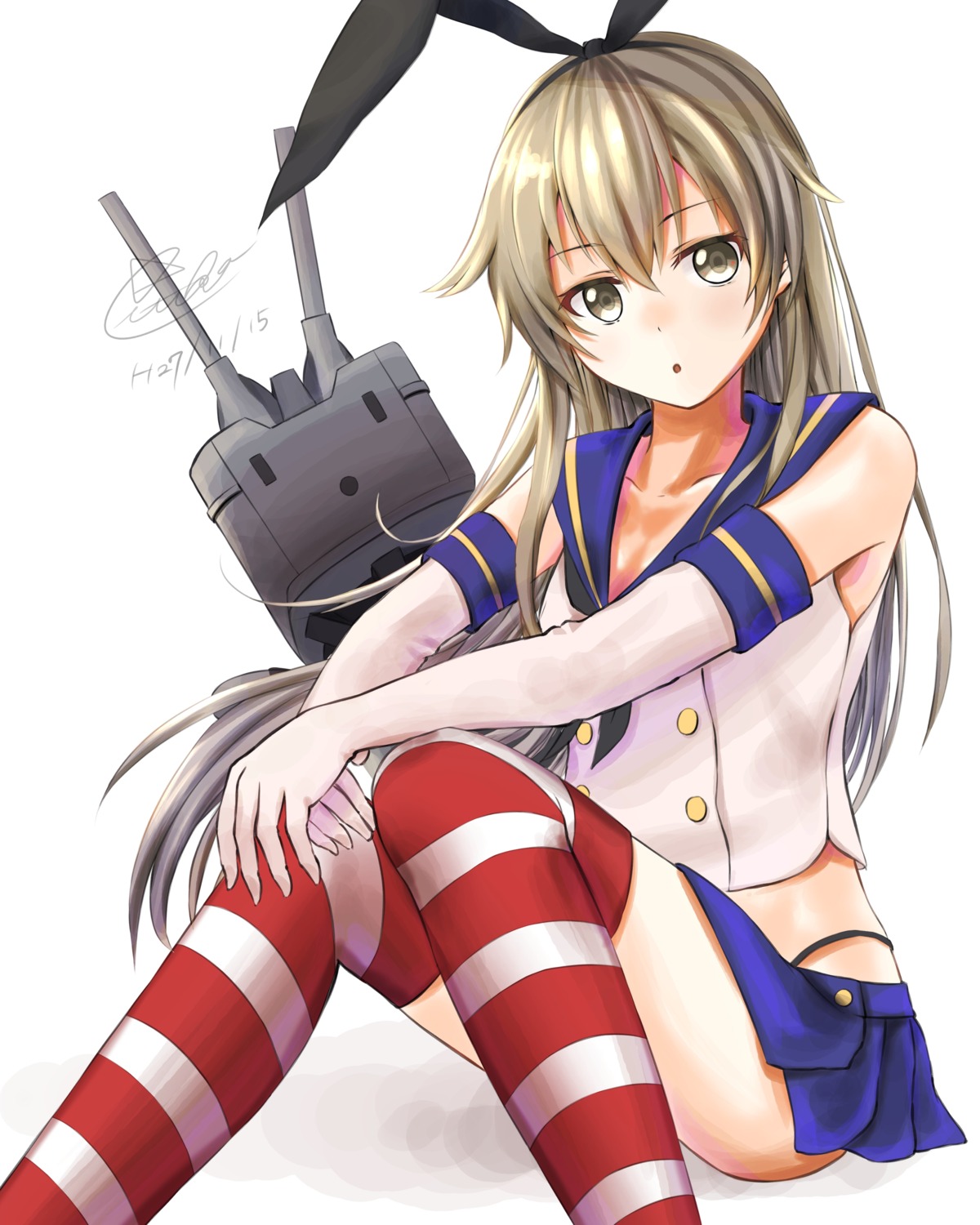 cleavage ituka kantai_collection rensouhou-chan seifuku shimakaze_(kancolle) thighhighs thong