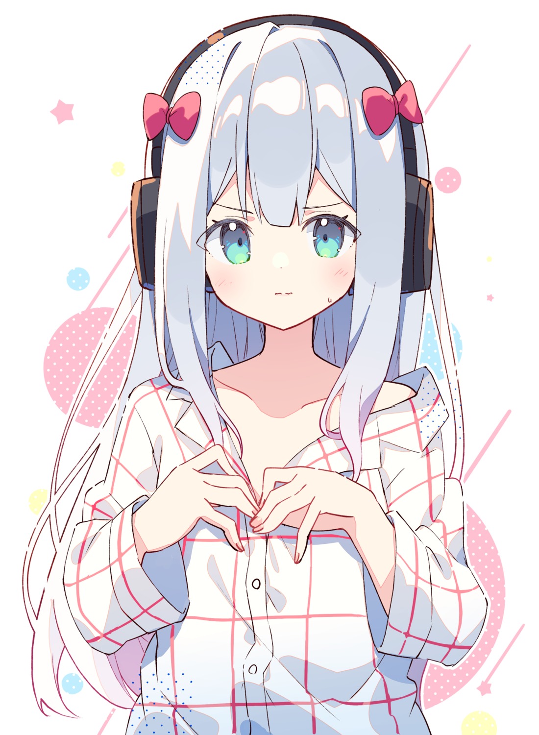 eromanga-sensei headphones izumi_sagiri open_shirt tagme undressing