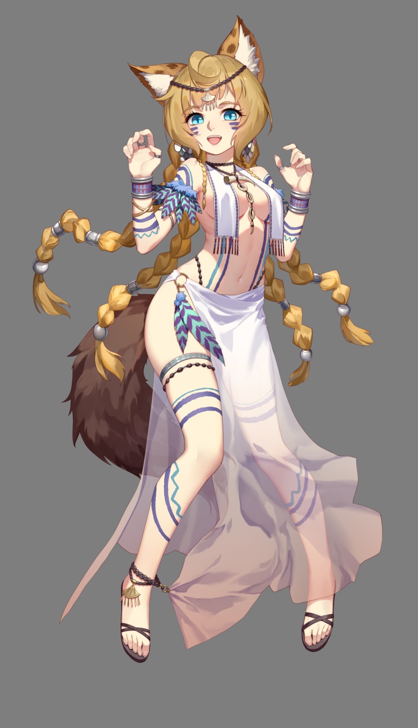 animal_ears garter jimolianzhanji no_bra see_through tail tattoo thank_star transparent_png