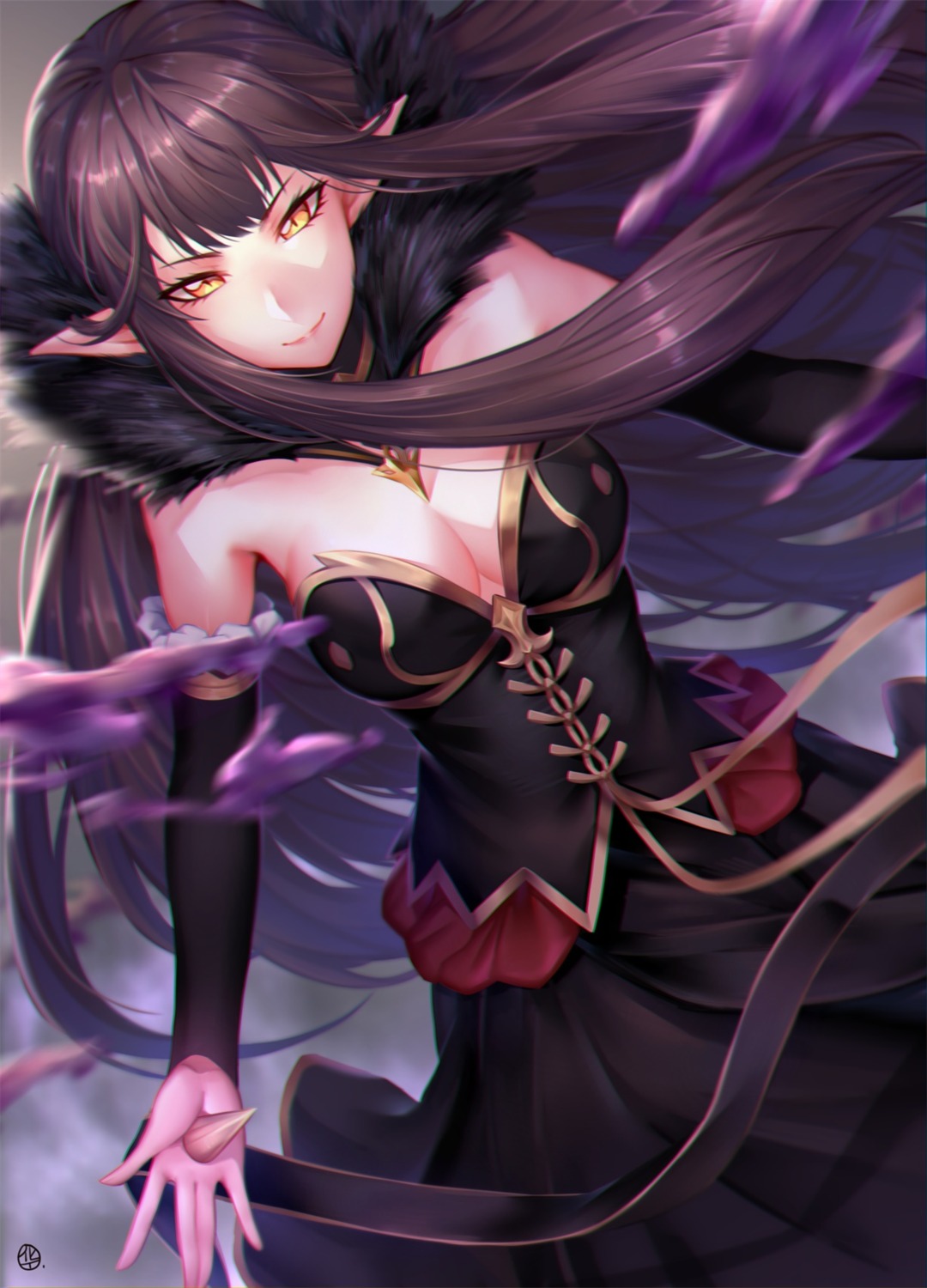 cleavage fate/grand_order hua-j pointy_ears semiramis_(fate)