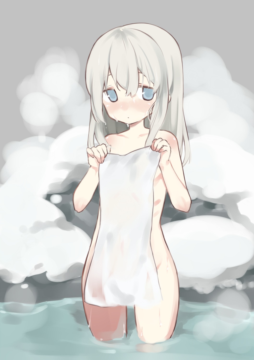 bathing hasegawa kantai_collection loli naked onsen towel u-511 wet