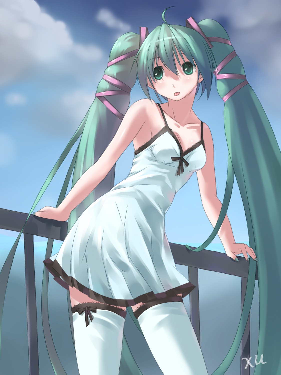 dress hatsune_miku thighhighs vocaloid yykuaixian