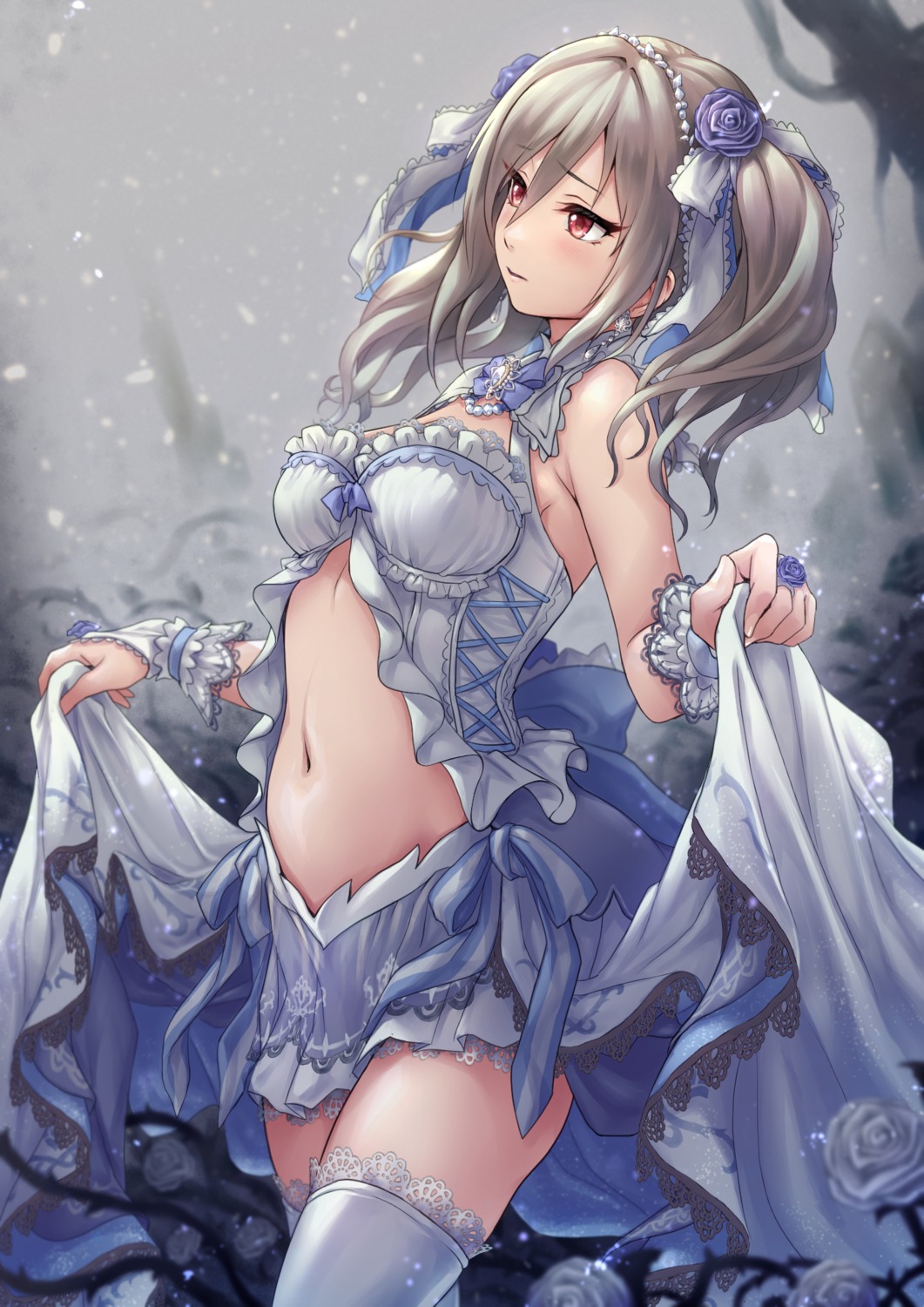 kanzaki_ranko skirt_lift the_idolm@ster the_idolm@ster_cinderella_girls thighhighs toshi
