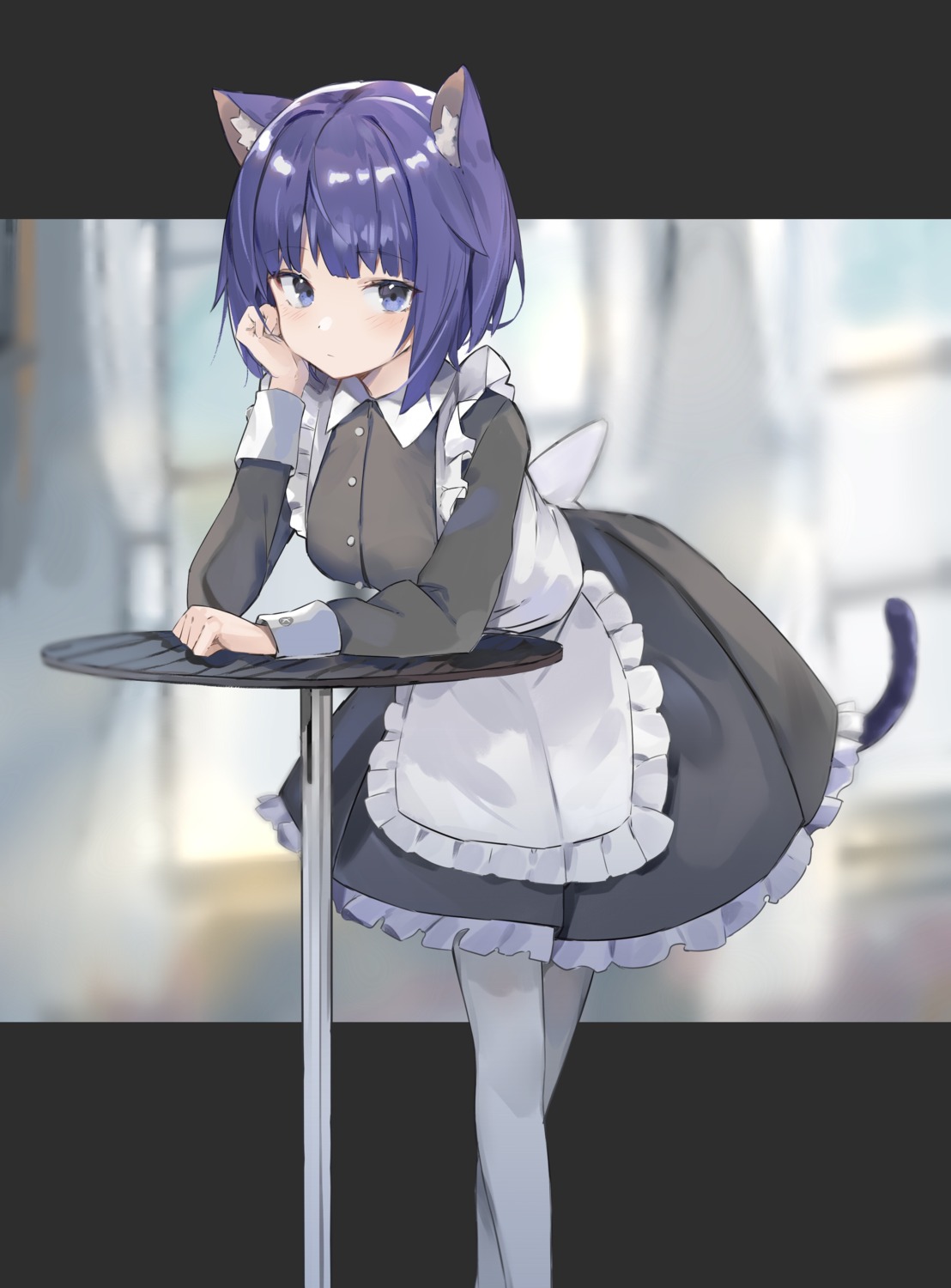 animal_ears maid nekomimi pantyhose ryou_(ponpgo) tail