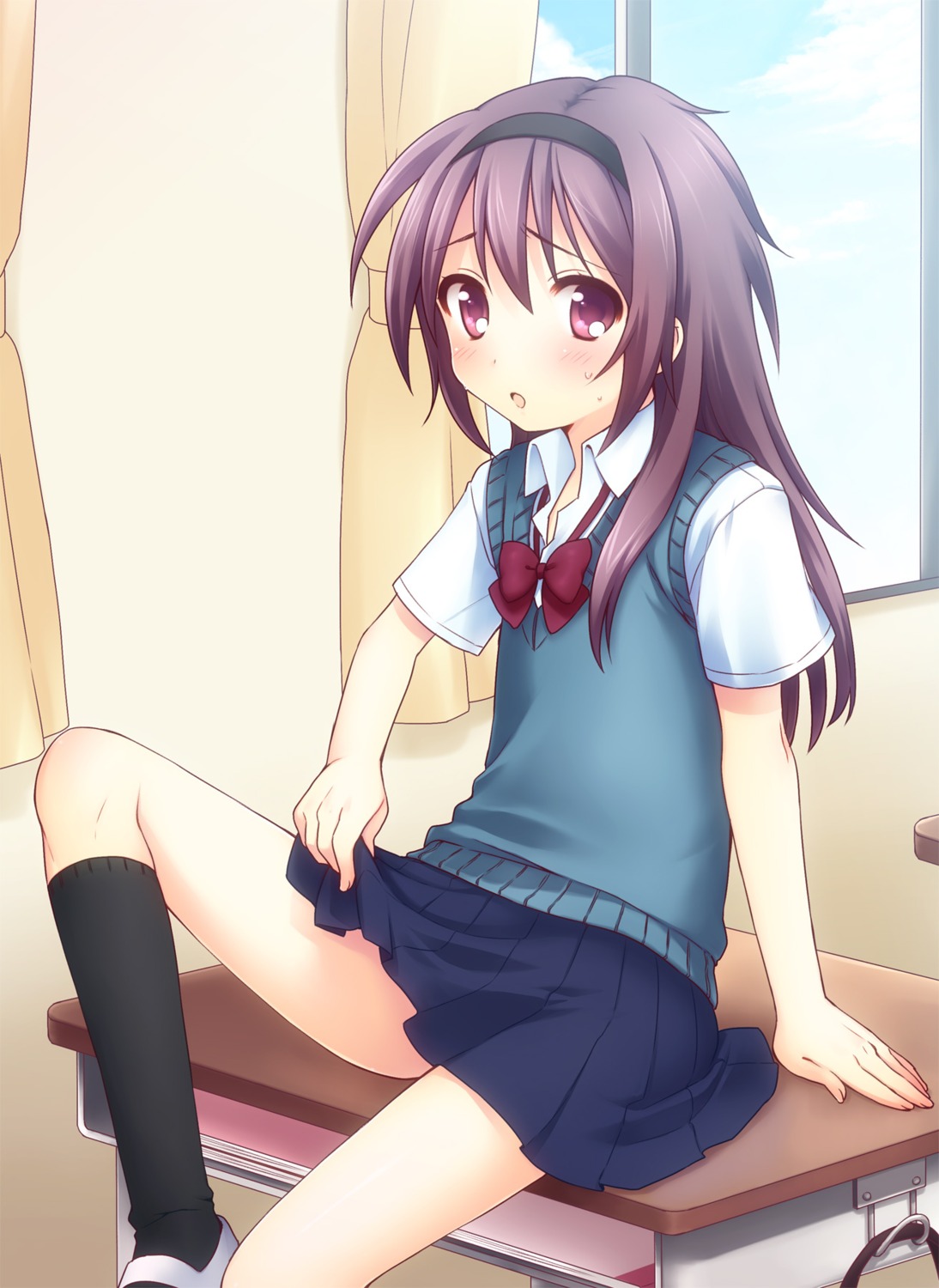 seifuku skirt_lift usashiro_mani