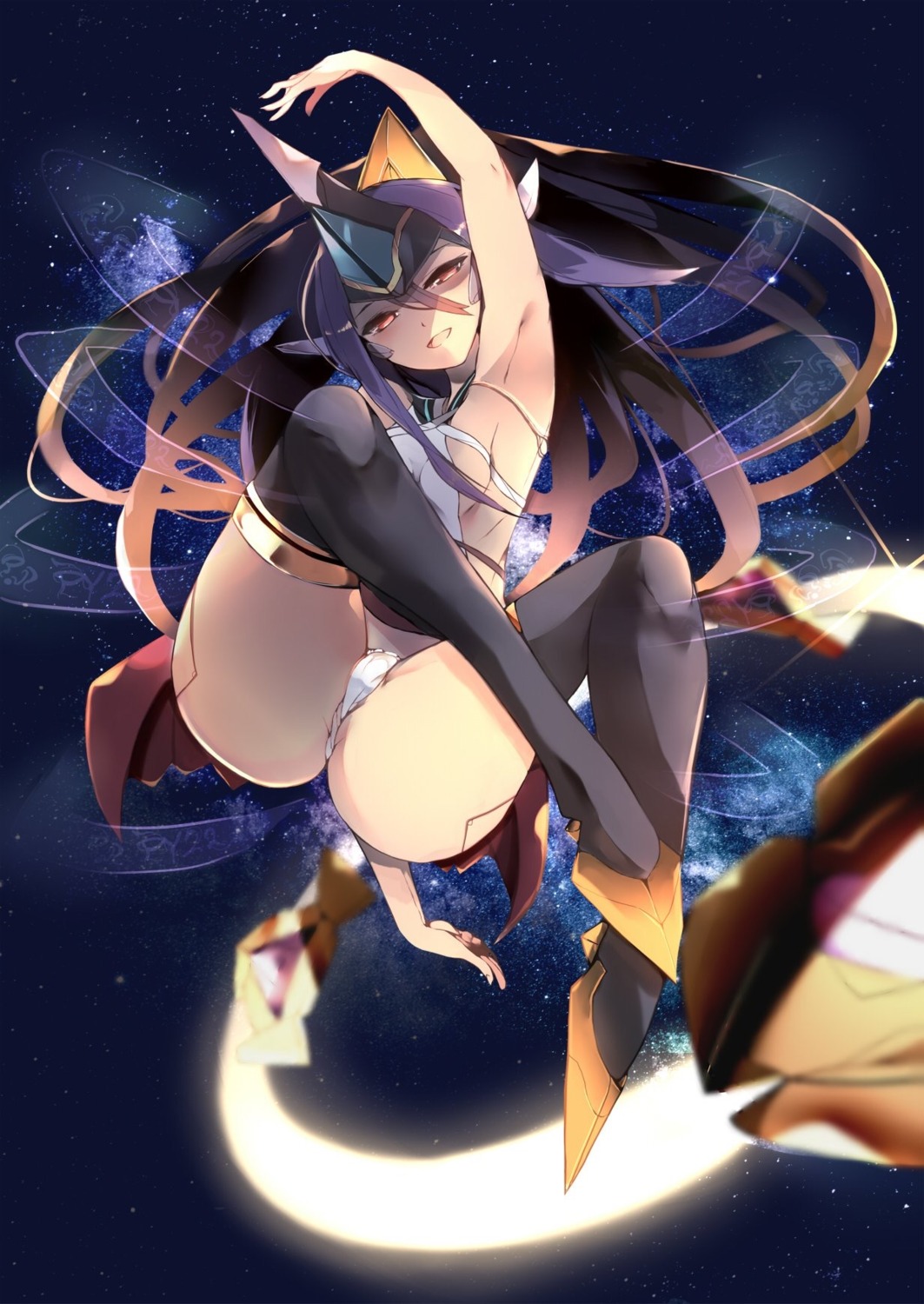 Venomrobo Blazblue Izanami Horns Leotard Pointy Ears Thighhighs Yande Re